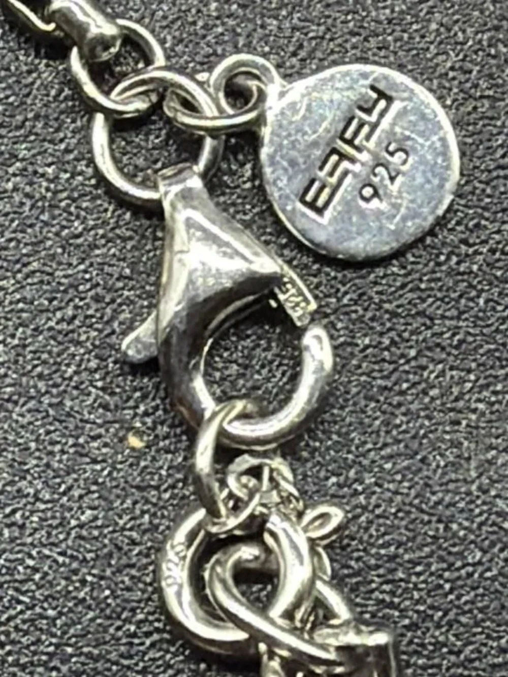 EFFY 925 Sterling Silver Box Link Chain Necklace 22” Italy Signed Tag